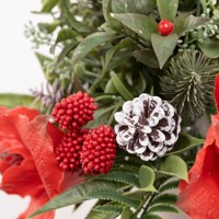 Guirlandes et Couronnes de Noël Traditionnelles Vertes de 30 cm à Fixation Murale avec Baies Synthétiques – Décoration Élégante pour la Maison