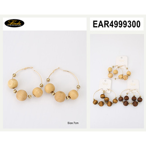 Pendientes de eslabones metálicos de piedra colorida clásica, patrones geométricos de aro en Perla turquesa para regalo de fiesta, latón y cobre - Product Image 1