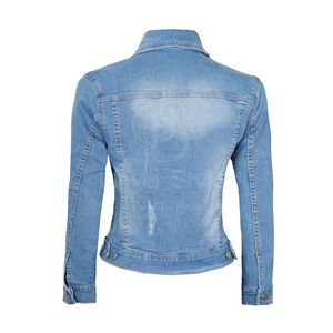 Chaqueta vaquera acolchada de algodón 100% azul claro para hombre, ajustada, a la moda, estilos de botones, invierno, piel de oveja ecológica, transpirable - Product Image 4