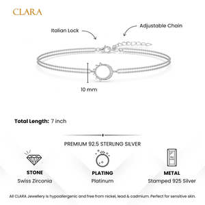 NOVAMART Fine Silver <b>Moon</b> Double Chain Fine Charm Bracelet Wholesale Export - Product Image 5