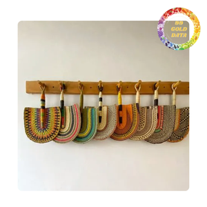 Home Decor Seagrass Hand Fan with Different Shapes, Colors and Sizes - Product Image 1