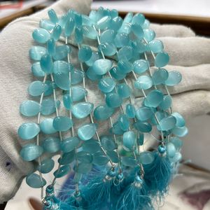 Proveedor al por mayor de cuentas de cristal de cuarzo Monolisa, piedras preciosas de almendras naturales verdes para la fabricación de joyas, precio a granel - Product Image 4