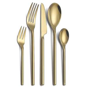 Ensemble de couverts avec logo personnalisé, prix de gros, cuillère, fourchette, couteau à long manche carré incroyable, style design vintage et royal - Product Image 5