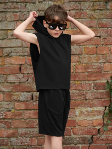 Ensemble de survêtement décontracté à manches longues pour enfants, ensemble deux pièces en coton doux, jogging d'hiver, couleur marron - Product Image 5