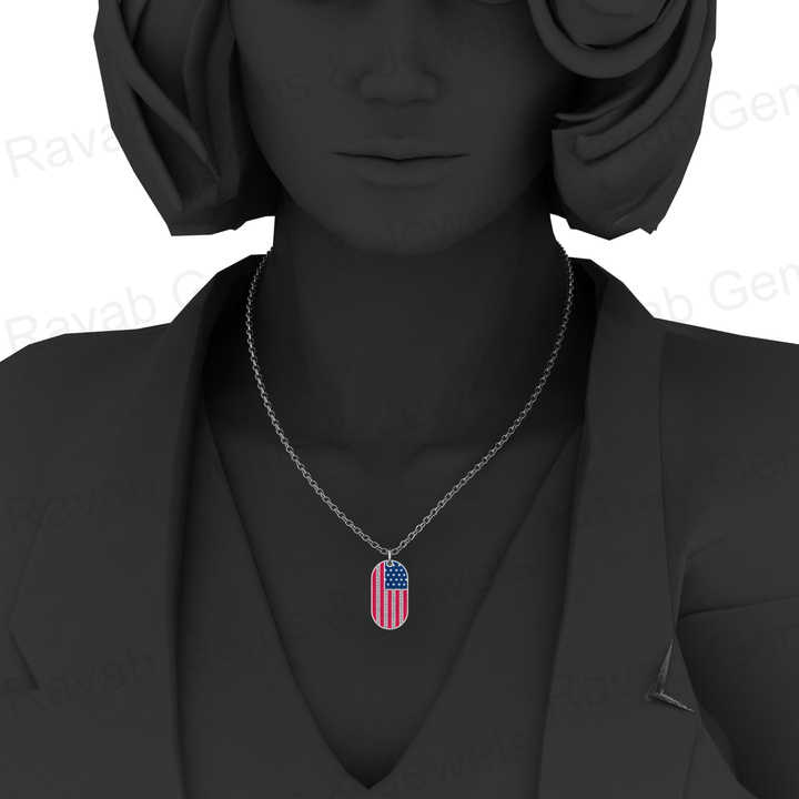 Top Trending Customized USA American Flag Patriotic Pendant Necklace