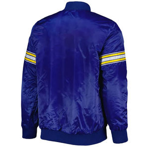 Veste en satin royal de haute qualité pour hommes avec col montant produit brodé régulier d'hiver - Product Image 3