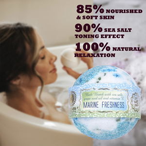Bomba de Baño con Aroma Marino Ocean Breeze, Bola Efervescente Fresca, Producto de Baño Orgánico Vegano para Spa, OEM ODM Venta al Por Mayor a Granel, Letonia - Product Image 3