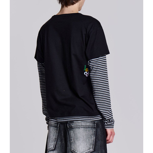 Nouveau style T-shirt double couche surdimensionné unisexe à manches longues T-shirt double couche à manches longues pour hommes - Product Image 2