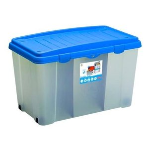 Contenitore (120Lt) con coperchio FAMILY <b>BOX</b> Trasparente azzurro 13400 - Product Image 1