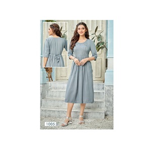 Nueva colección Heavy bordado trabajo Casual moda al aire libre ocasión mujeres Kurti de exportador indio - Product Image 1
