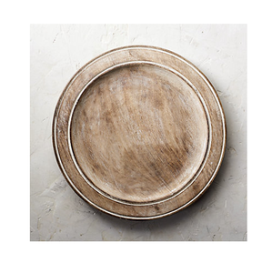 Placa de cargador de madera Diseño simple redondo Hecho a mano Color natural Plato de vajilla Placa de cargador de madera Venta más vendida - Product Image 4