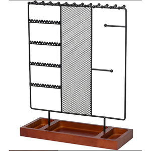 Support à bijoux rectangulaire moderne portable avec base en bois 29x12x37 CM - Product Image 4