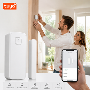Capteur de porte/fenêtre intelligent Wifi Tuya, compatible avec Alexa, Google Home, application de contrôle à distance, système d'alarme de sécurité - Product Image 1
