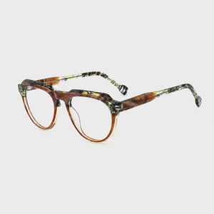 Montature per Occhiali in Acetato da Donna, Modello <span class=keywords><strong>Pantos</strong></span> Rotondo con Foro a Chiave, Bicolore Laminato a Righe, Fatto a Mano, Cerniera a Molla, OEM ODM Personalizzato, Ingrosso 2026 - Product Image 6