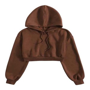 Hoodie court tendance pour un style streetwear vintage, double couture, chaud et confortable, fabrication artisanale. - Product Image 1