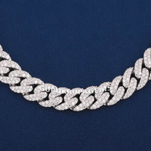 Nouvel arrivage VVS Lab Grown Diamond 20mm Iced Out Cuban Link Chain Collier en argent sterling 925 Hip Hop Mens Jewelry - Product Image 4