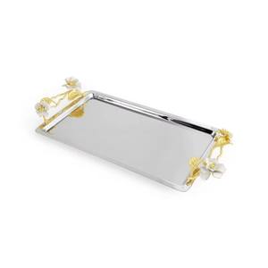 Bandeja de Servicio Decorativa Reutilizable, Duradera, Plateada, de Estilo Árabe Moderno, Hecha a Mano, Ecológica y de Alta Calidad para Alimentos - Product Image 1