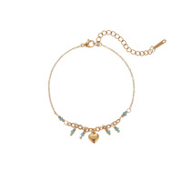 Ensemble de bracelets bohèmes délicats en acier inoxydable pour femmes, bracelet minimaliste avec breloque cœur, inaltérable, accessoires de bijoux d'été