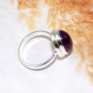 เครื่องประดับอัญมณีเงินแท้925อเมทิสต์แหวนรูปไข่เครื่องประดับหินสีม่วง - Product Image 4