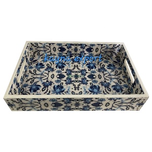 Latest Designer <b>Rectangle</b> Shaped Wooden Decorative Food Serving Tray Handcrafted Asian Zen Design Movable for <b>Coffee</b> <b>Table</b> Use - Product Image 5