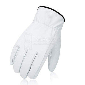 Gants de travail personnalisés OEM en cuir véritable de haute qualité, flexibles, avec motif personnalisé et poignet élastique - Product Image 3