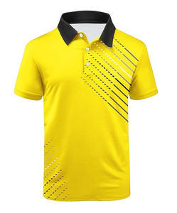 Camiseta Polo de Tenis para Hombre, Ropa de Golf Transpirable con Cuello en V, 100% Poliéster, Personalizable con Impresión por Transferencia de Calor, Camisetas Polo de Alto Rendimiento - Product Image 1