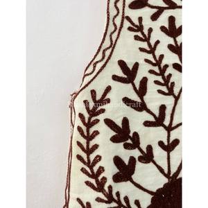 เสื้อกั๊กปักลายดอกไม้สั้นทำด้วยมือผ้าคอตตอนสไตล์อินเดียเสื้อกั๊กใช้ได้ทั้งชายและหญิงเสื้อกั๊กแบบเปิดลายฮิปปี้แนวโบฮีเมียน - Product Image 3