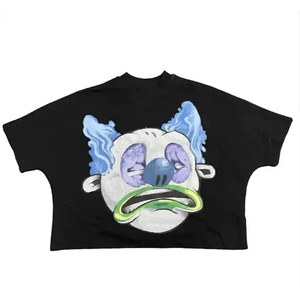 2025 personnalisé hommes recadrée Hip Hop T-Shirt de haute qualité sans couture Boxy Fit surdimensionné goutte épaule avant sans couture tricoté T-Shirt - Product Image 2