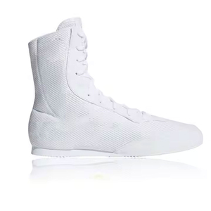 Edición deportiva Crea tu propio logotipo Calidad profesional Impreso Fabricante de buena calidad Zapatos de boxeo de goma de cuero con cordones Transpirables - Product Image 1