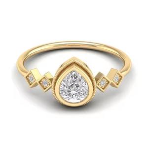 Joyería de compromiso de boda personalizada, superventas, anillo clásico de diamantes cultivados en laboratorio de oro de 9K/22K para mujer, Perla principal de oro de 18K - Product Image 6