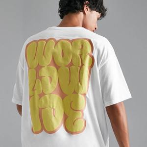 Wholesale 100% Cotton Custom 3D for Puff Print Oversized T-Shirt <b>Foam</b> Screen Printing Plus Size <b>Letter</b> Pattern for Men - Product Image 2