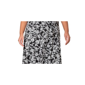 Robe en jersey fleurie vieillie Leota Monique, taille 1X, élégante, style faux cache-cœur avec fermetures éclair et drapage, lavable - Product Image 3