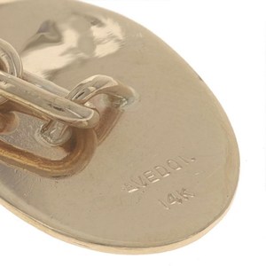 Bijoux de mode pour hommes Boutons de manchette en or jaune 18 carats véritable Saphir ovales gravables 10 carats Bijoux de manchette pour hommes - Product Image 4