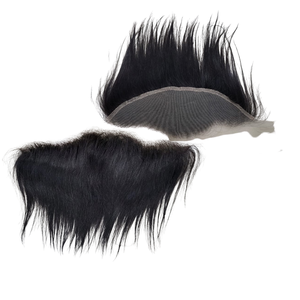 Extensions de cheveux naturels dentelle frontale indonésienne 100% cheveux vierges Remy humains cuticule alignée Texture droite haut noir naturel - Product Image 4