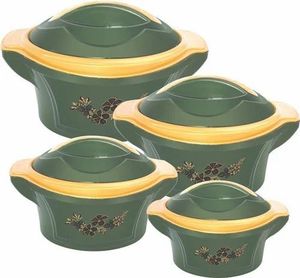 Casserole isolée en plastique Anax Impex, capacité de 3 L, forme ronde avec couvercle, lot de 4, utilisation domestique de qualité supérieure, fabriqué en Inde - Product Image 1