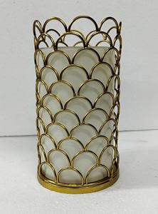 Metal <b>Candlestick</b> <b>Holder</b> for Weddings & Festivals Elegant Party Decoration with Candle Jars <b>Gold</b> Color Finished - Product Image 5