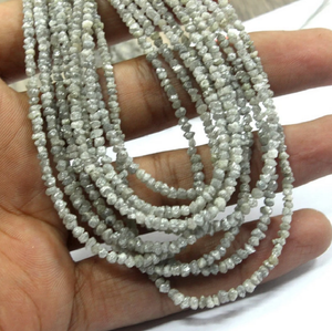 100% Natural Rough Gray Color Driller Diamond <b>Beads</b> Necklace for Gift,diamond <b>Beads</b> Strand,Gray Diamond <b>Beads</b> Strand - Product Image 4