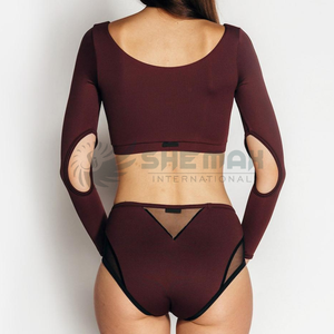 2025 Performance Fitness Wear Mujeres y Niñas Traje de baile en barra Color personalizado Elástico Conjunto de dos piezas con precio barato para la venta - Product Image 2