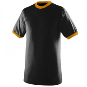 เสื้อยืดสำหรับผู้ชายสีดำล้วนระบายอากาศได้ดีพิมพ์ลายออกแบบได้ตามต้องการ - Product Image 1