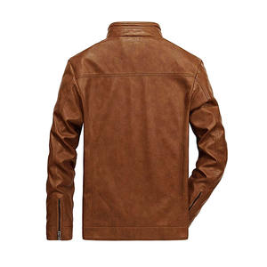 Vestes en cuir d'hiver fabriquées en usine par un fabricant professionnel, vente chaude, col montant, cuir de vache, toile, veste ODM pour hommes - Product Image 2