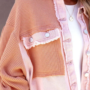 Chaqueta Vaquera Elástica Azul de Alta Calidad, Hecha a Medida, Estilo Vintage Dulce para Mujer, con Botones, Lavada, Colores Personalizados - Product Image 2