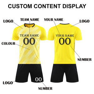 Ensemble d'uniformes de football personnalisés unisexe, séchage rapide, 100 % polyester, maillot et short, vêtements de sport d'équipe, kit en gros, OEM ODM - Product Image 4