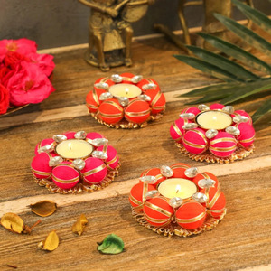 เชิงเทียนอินเดีย, ที่วางใบชา, Diwali diyas, การตกแต่ง, การตกแต่งแบบดั้งเดิมของอินเดีย, โคมไฟ, ขวดเทียน, ของตกแต่งวัด - Product Image 4