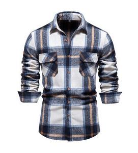 เสื้อเชิ้ตผู้ชายสไตล์วินเทจผ้าฟลานเนล 100% ผ้าฝ้าย คอเหลี่ยม แขนยาว ไม่หดตัว สไตล์ลำลอง สำหรับฤดูใบไม้ร่วง ราคาสุดคุ้ม - Product Image 5