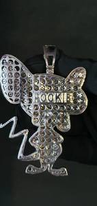 จี้ห้อยคอรูปตัวการ์ตูน 3 มิติ ชุบทองคำสีโรสโกลด์ ประดับเพชรโมอิสซาไนต์ VVS เต็มชิ้น สไตล์ฮิปฮอป สำหรับงานปาร์ตี้ - Product Image 5