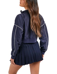 <b>Top</b> Quality <b>Patchwork</b> Color Nylon Windbreaker Jacket Women's Plus Size Color Block Custom Piping Mesh Lining Women Crop Jackets - Product Image 2