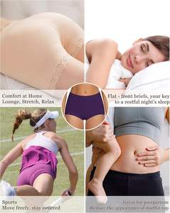 Braguitas Hipster para Mujer, Suaves y Refinadas, Tejido Liso, Transpirable, Elástico, Cómodo, Cobertura Total, Bordado Diario - Product Image 5