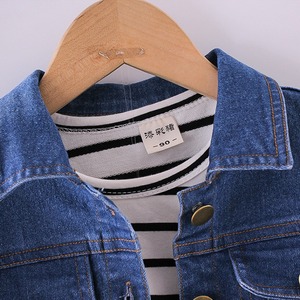 Veste unisexe pour garçon et fille, veste en jean pour bébé, haut à manches longues, cool, toutes saisons, automne/hiver 2022, veste en jean pur à manches longues - Product Image 3