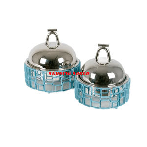 Ensemble de deux chauffe-plats en métal Casserole de créateur faite à la main Fournitures pour hôtels et restaurants Pot en métal de créateur - Product Image 1