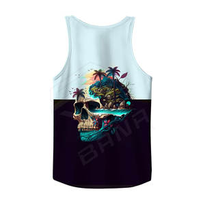 Recién llegado Slim Fit Gym Fitness Venta al por mayor Custom Men Singlet 100% Cotton Sublimated Tank Tops para hombres - Product Image 2